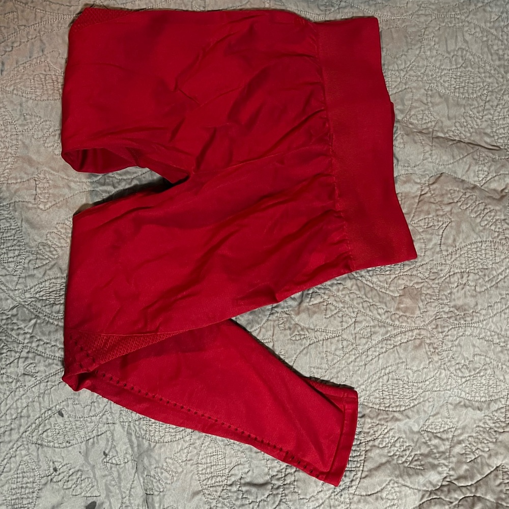 Fabletics red mesh leggings